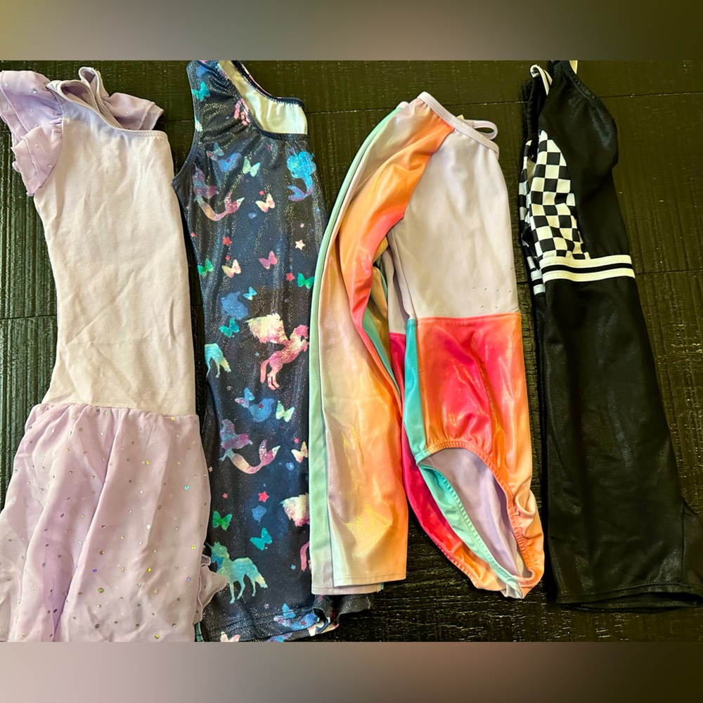 LOT - four girls leotards.  Used.
